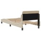 vidaXL Estructura de cama con cabecero de tela color crema 90x200 cm vidaXL Estructura de cama con cabecero de tela color crema 90x200 cm