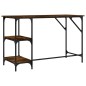 vidaXL Escritorio metal y madera ingeniería roble ahumado 120x50x75 cm vidaXL Escritorio metal y madera ingeniería roble ahumado 120x50x75 cm