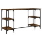 vidaXL Escritorio metal madera ingeniería roble ahumado 140x50x75 cm vidaXL Escritorio metal madera ingeniería roble ahumado 140x50x75 cm