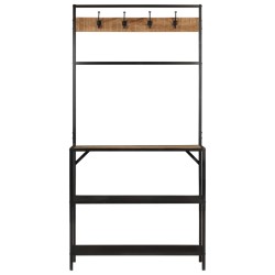 vidaXL Perchero madera maciza mango y hierro 90x35x180 cm