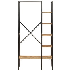 vidaXL Perchero con ruedas madera maciza mango y hierro 90x40x190 cm
