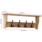 vidaXL Perchero de pared con 4 ganchos madera maciza de mango vidaXL Perchero de pared con 4 ganchos madera maciza de mango