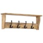 vidaXL Perchero de pared con 4 ganchos madera maciza de mango vidaXL Perchero de pared con 4 ganchos madera maciza de mango