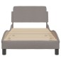 vidaXL Estructura de cama con cabecero de tela gris taupe 80x200 cm