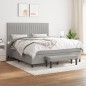 vidaXL Cama box spring con colchón tela gris claro 180x200 cm vidaXL Cama box spring con colchón tela gris claro 180x200 cm
