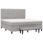 vidaXL Cama box spring con colchón tela gris claro 180x200 cm vidaXL Cama box spring con colchón tela gris claro 180x200 cm