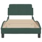 vidaXL Estructura cama con cabecero terciopelo verde oscuro 90x190 cm vidaXL Estructura cama con cabecero terciopelo verde oscuro 90x190 cm