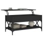 vidaXL Mesa de centro madera de ingeniería y metal negro 100x50x50 cm vidaXL Mesa de centro madera de ingeniería y metal negro 100x50x50 cm