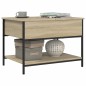 vidaXL Mesa de centro madera ingeniería metal roble Sonoma 70x50x50cm vidaXL Mesa de centro madera ingeniería metal roble Sonoma 70x50x50cm