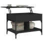 vidaXL Mesa de centro madera de ingeniería y metal negro 70x50x50 cm vidaXL Mesa de centro madera de ingeniería y metal negro 70x50x50 cm