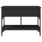 vidaXL Mesa de centro madera de ingeniería y metal negro 70x50x50 cm vidaXL Mesa de centro madera de ingeniería y metal negro 70x50x50 cm