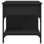 vidaXL Mesa de centro madera de ingeniería y metal negro 70x50x50 cm vidaXL Mesa de centro madera de ingeniería y metal negro 70x50x50 cm