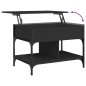 vidaXL Mesa de centro madera de ingeniería y metal negro 70x50x50 cm vidaXL Mesa de centro madera de ingeniería y metal negro 70x50x50 cm