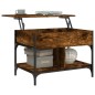 vidaXL Mesa de centro madera ingeniería metal roble humo 70x50x50 cm