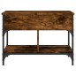 vidaXL Mesa de centro madera ingeniería metal roble humo 70x50x50 cm