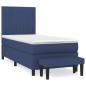vidaXL Cama box spring con colchón tela azul 90x200 cm vidaXL Cama box spring con colchón tela azul 90x200 cm