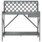 vidaXL Banco para macetas con enrejado madera maciza de abeto gris vidaXL Banco para macetas con enrejado madera maciza de abeto gris