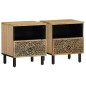 vidaXL Mesitas de noche 2 uds madera maciza de mango 40x33x46 cm vidaXL Mesitas de noche 2 uds madera maciza de mango 40x33x46 cm