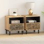 vidaXL Mesitas de noche 2 uds madera maciza de mango 40x33x46 cm vidaXL Mesitas de noche 2 uds madera maciza de mango 40x33x46 cm