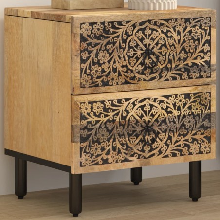 vidaXL Mesita de noche de madera maciza de mango 40x33x46 cm  