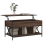 vidaXL Mesa de centro madera ingeniería metal roble marrón 100x55x50cm