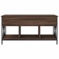 vidaXL Mesa de centro madera ingeniería metal roble marrón 100x55x50cm