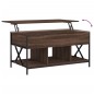 vidaXL Mesa de centro madera ingeniería metal roble marrón 100x55x50cm