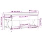vidaXL Mesa de centro madera ingeniería metal roble marrón 100x55x50cm