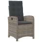 vidaXL Set comedor de jardín 3 piezas con cojines ratán sintético gris