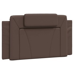 vidaXL Cabecero de cama acolchado cuero sintético marrón 100 cm