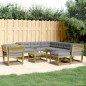 vidaXL Juego de muebles jardín 8 pzas y cojines madera pino impregnada vidaXL Juego de muebles jardín 8 pzas y cojines madera pino impregnada