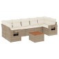 vidaXL Juego de sofás de jardín con cojines beige 8 pzas ratán PE vidaXL Juego de sofás de jardín con cojines beige 8 pzas ratán PE