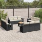 vidaXL Set de sofás de jardín y cojines 13 pzas ratán sintético negro vidaXL Set de sofás de jardín y cojines 13 pzas ratán sintético negro