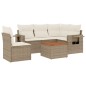 vidaXL Juego de sofás jardín con cojines 6 pzas ratán sintético beige vidaXL Juego de sofás jardín con cojines 6 pzas ratán sintético beige