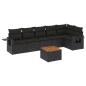 vidaXL Set de comedor de jardín 7 pzas y cojines ratán sintético negro vidaXL Set de comedor de jardín 7 pzas y cojines ratán sintético negro