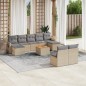 vidaXL Juego de sofás jardín con cojines beige 10 pzas ratán sintético vidaXL Juego de sofás jardín con cojines beige 10 pzas ratán sintético