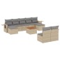 vidaXL Juego de sofás jardín con cojines beige 10 pzas ratán sintético vidaXL Juego de sofás jardín con cojines beige 10 pzas ratán sintético