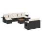 vidaXL Set de sofás de jardín 10 pzas cojines ratán sintético negro vidaXL Set de sofás de jardín 10 pzas cojines ratán sintético negro