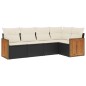 vidaXL Set de muebles de jardín 5 pzas y cojines ratán sintético negro vidaXL Set de muebles de jardín 5 pzas y cojines ratán sintético negro