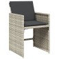 vidaXL Set comedor de jardín 9 pzas cojines ratán sintético gris claro vidaXL Set comedor de jardín 9 pzas cojines ratán sintético gris claro