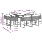 vidaXL Set comedor de jardín 9 pzas cojines ratán sintético gris claro vidaXL Set comedor de jardín 9 pzas cojines ratán sintético gris claro
