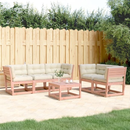 vidaXL Set de sofás jardín 5 pzas con cojines madera maciza Douglas