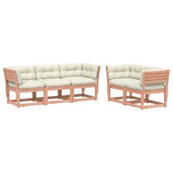 vidaXL Set de sofás jardín 5 pzas con cojines madera maciza Douglas
