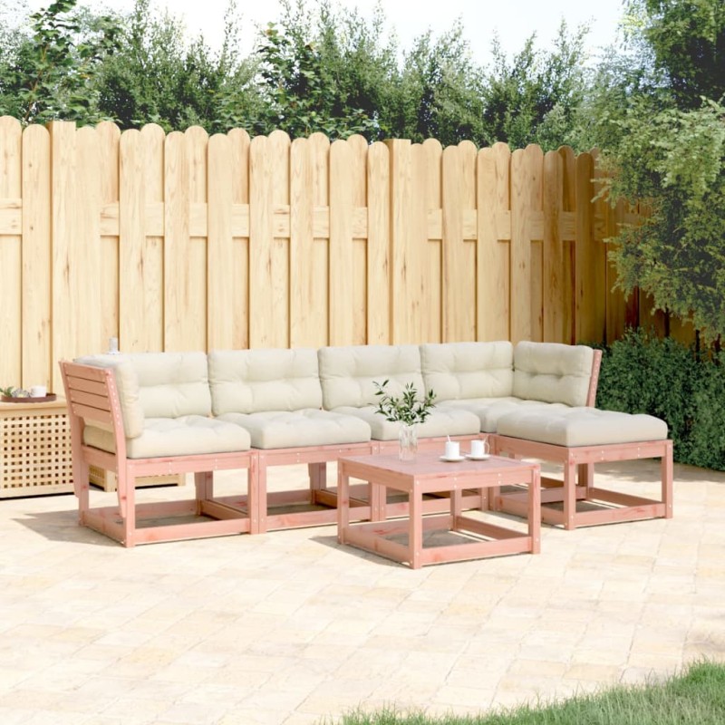 vidaXL Set de sofás jardín 5 pzas con cojines madera maciza Douglas vidaXL Set de sofás jardín 5 pzas con cojines madera maciza Douglas