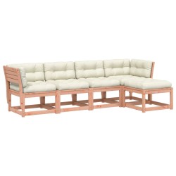 vidaXL Set de sofás jardín 5 pzas con cojines madera maciza Douglas