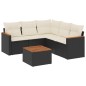 vidaXL Set de sofás de jardín 6 piezas y cojines ratán sintético negro vidaXL Set de sofás de jardín 6 piezas y cojines ratán sintético negro