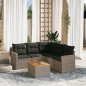 vidaXL Set de muebles de jardín 6 pzas y cojines ratán sintético gris vidaXL Set de muebles de jardín 6 pzas y cojines ratán sintético gris