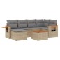 vidaXL Set sofás de jardín 7 piezas y cojines ratán sintético beige vidaXL Set sofás de jardín 7 piezas y cojines ratán sintético beige