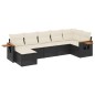 vidaXL Set de comedor de jardín 7 pzas y cojines ratán sintético negro vidaXL Set de comedor de jardín 7 pzas y cojines ratán sintético negro