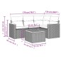 vidaXL Set de muebles de jardín 5 pzas y cojines ratán sintético negro vidaXL Set de muebles de jardín 5 pzas y cojines ratán sintético negro